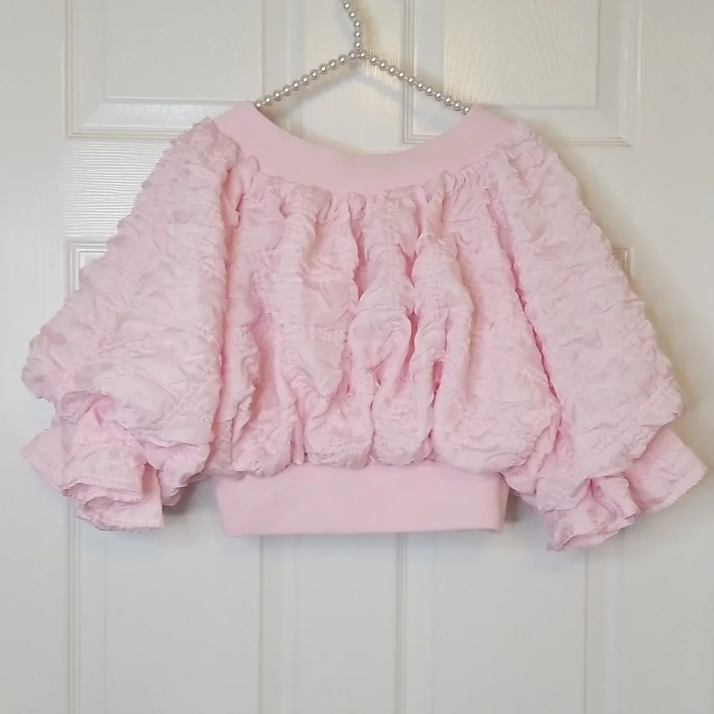 Jj's Fairyland Flourish In Frills Shortsleeve Pink Crop Top - Picture 4 of 12
